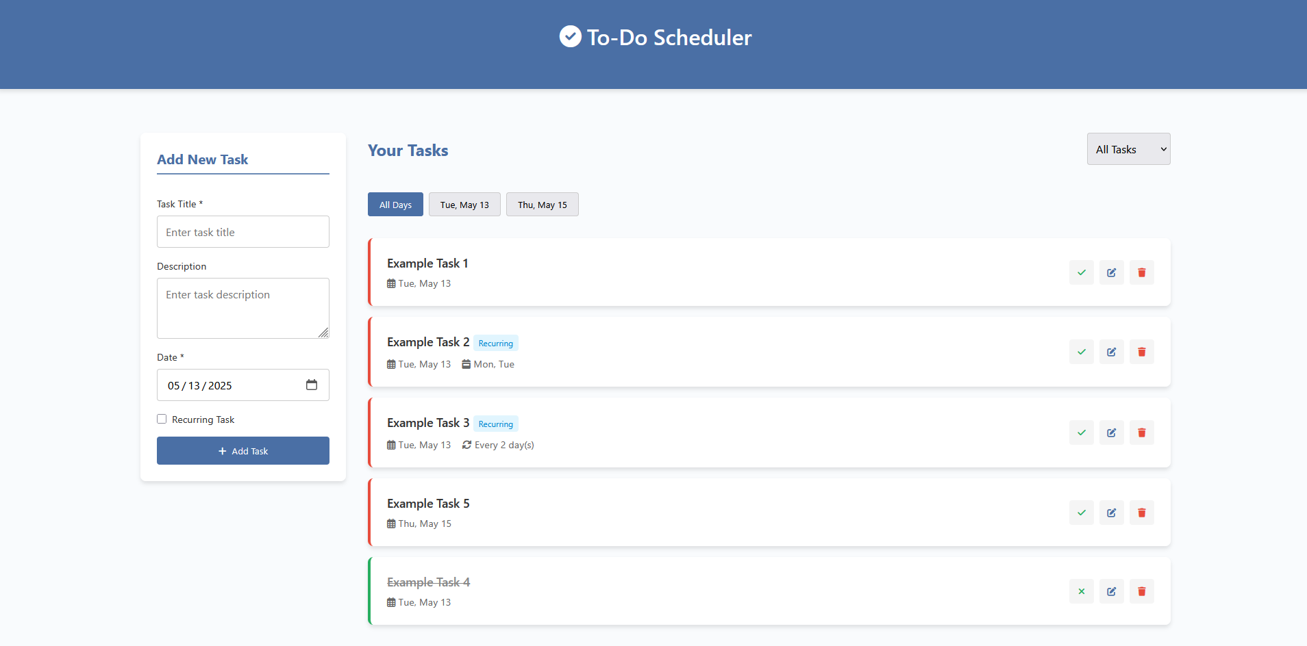 Scheduler screenshot 2
